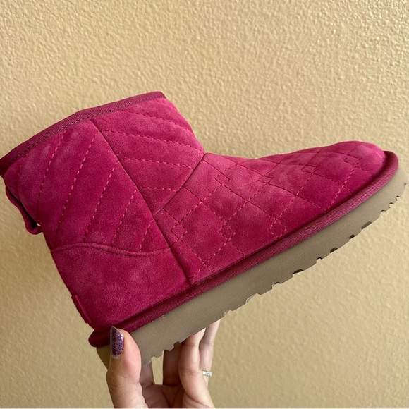 Authentic UGG Pink Leather Arden Boots - Picture 12 of 14